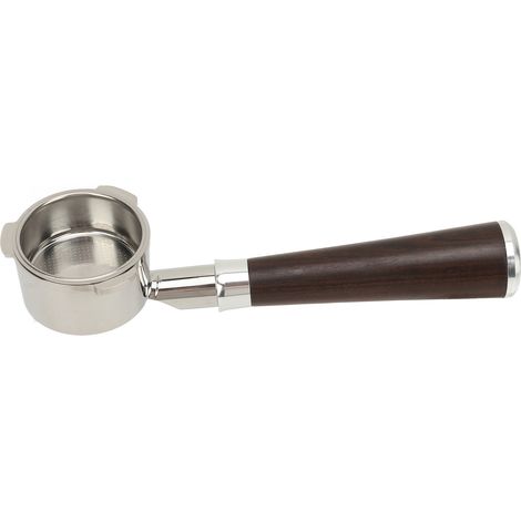 Porte-filtre sans fond 51 mm à 3 oreilles avec panier, en acier inoxydable, poignée en palissandre noir, accessoire pour machine à café DonLim (1/5)