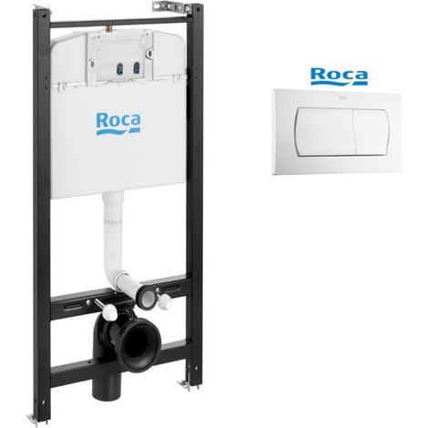 BASTIDOR ROCA ACTIVE, PACK CISTERNA EMPOTRADA, PULSADOR BLANCO BRILLO Y ANCLAJES