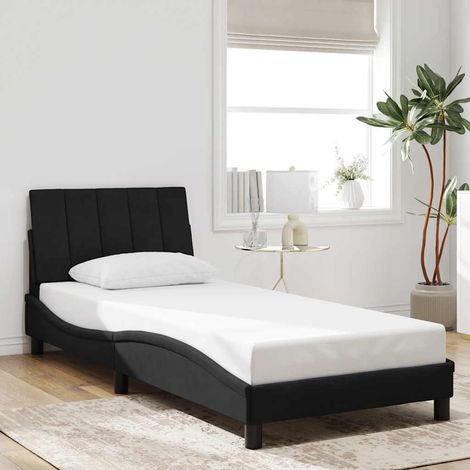 vidaXL Cadre de lit sans matelas Hanko noir 90x190 cm velours (1/5)