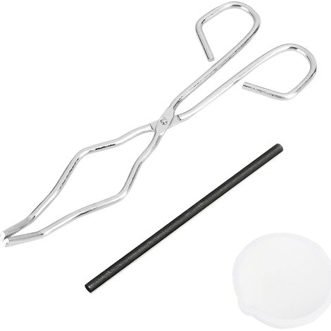 Ce kit de fusion de graphite portable en 3 pièces comprend un bol en quartz, une longue pince et une tige pour mélanger, adapté au forgeage de métaux pour la joaillerie. (1/5)