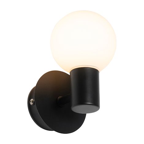 QAZQA Moderne Wandleuchte schwarz IP44 - Cederic Up
