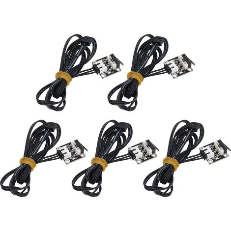 5 PCS Interrupteurs de Fin de Course 3 Broches avec Câbles pour Imprimante 3D, Compatibles avec CR10 Ender3, Modules de Contact Mécanique (1/5)