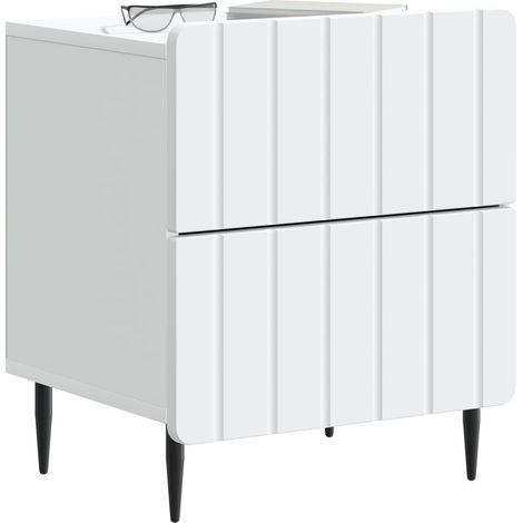 Comodino Armadio da Notte Mobiletto da notte con cassetto Bianco 43 x 34,5 x 49,5 cm (1/5)