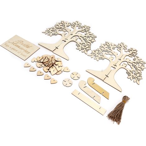 Arbre à souhaits en bois, artisanat unique et léger, fait main, décoration idéale pour les anniversaires de mariage (1/5)
