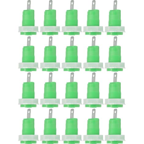 Lot de 20 adaptateurs prise banane borne à vis laiton sûr soudure mise à terre 4mm 1KV CATIII 32A vert (1/5)