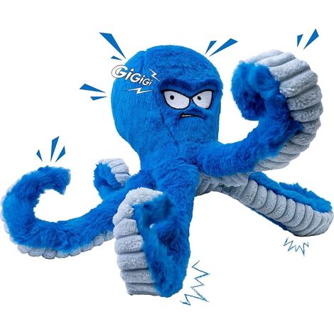 Legend Sandy Jouets pour Chiens Robustes, Jouets à Mâcher pour Grands Chiens pour les Occuper, Jouet Corde de Tir Interactif Couineur, Pieuvre Bleue (1/5)