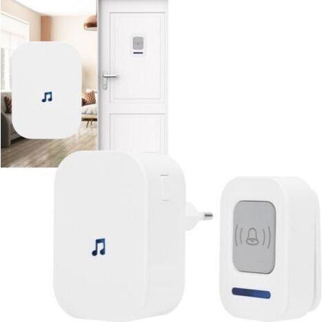 Sonnette de porte sans fil intelligente Trimec – Carillon étanche avec télécommande inclus, facile à installer et fonctionne sur piles (1/5)