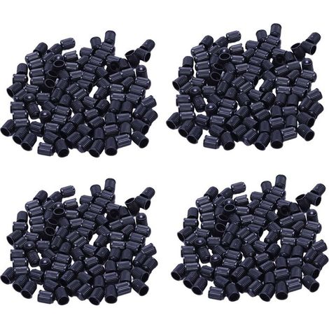 Confezione da 400 tappi valvola di ricambio in plastica nera. Per auto, camion, moto e quad. Tappi Schrader.