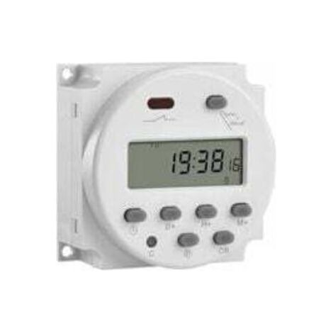 [NEVER USED] Mini 12V LCD digital weekly timer relay with power switch and waterproof cover (white)