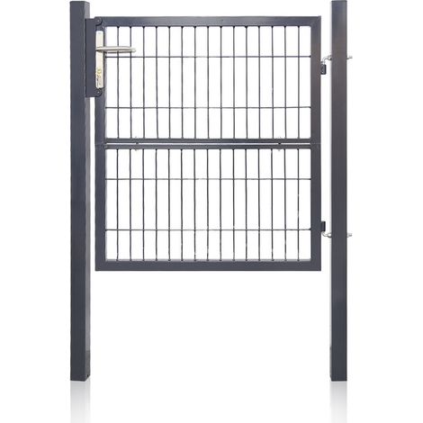 SWANEW Gartentor Zaundertor 100 x 100 cm tubo d'acciaio zincato incluso blocco e chiave Zaundertor Gartent Door Mesh Taglia 20 × 5 cm antracite resistente alla ruggine (1/5)