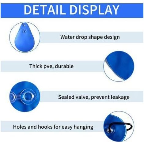 Sacs d'eau Lourds pour Couverture de Piscine,12 Pièces Poids pour Abris de Piscine Enterrés,Accessoires pour Couverture de Piscine,Sacs à Eau de Piscine,pour AC à Eau de Piscine d'hiver