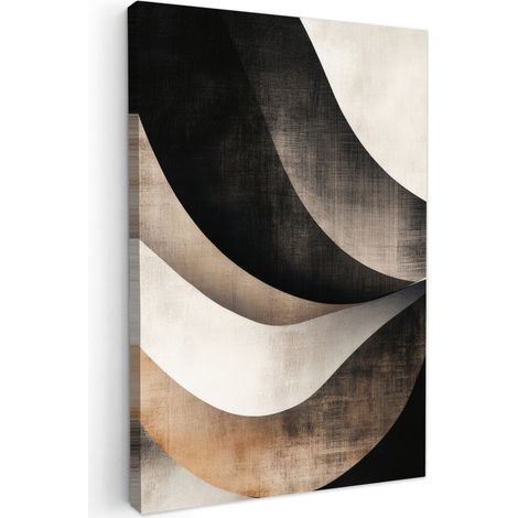 Canvas Print Abstract - Waves - Black - Weathered 20x30 cm