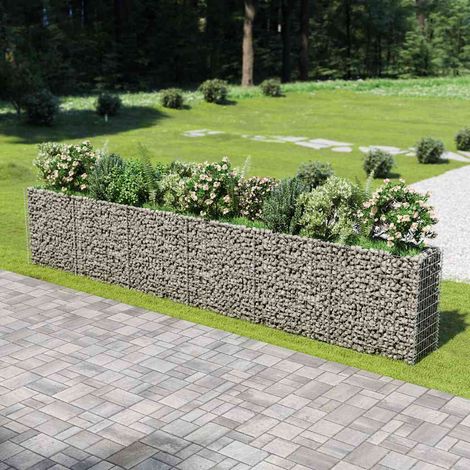 vidaXL Gabbione Letto Rialzato in Acciaio Zincato 540x50x100 cm