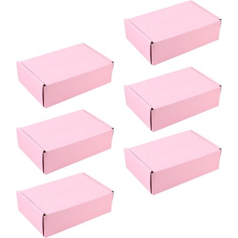6 Stück Packung Rosa Versandkartons aus Papier (1/3)