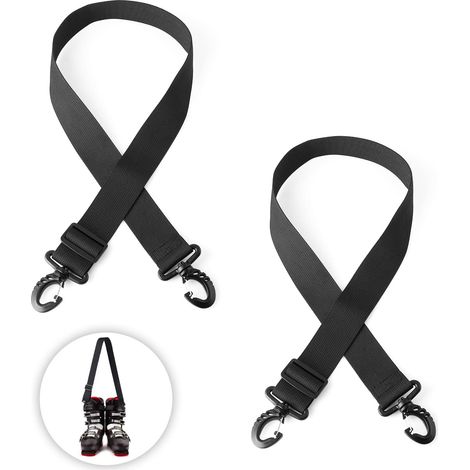 2pcs Sangle Porte Ski avec Boucle à 360 Degrés, Réglable Sangle Porte Ski Bandoulière de Ski pour Accessoires de Ski pour Adultes Adolescents Activités de Plein Air en Hiver (1/5)