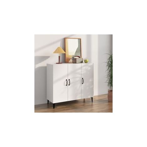 Buffet blanc 90x34x80 bois d'ingénierie (1/5)