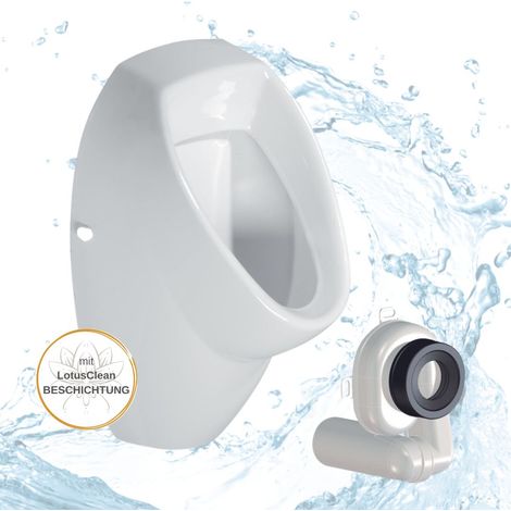 Urinal Zulauf von hinten inkl. Beschichtung und Siphon Komplettset
