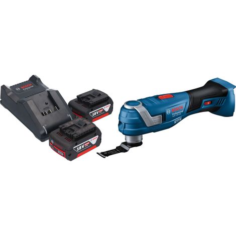 Bosch GOP 18V-34 Professional Cutter multifonctions sans fil 18 V Starlock Plus + 2x batterie 5,0 Ah + chargeur