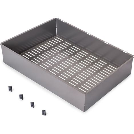 Emuca 7139552 Panier métallique pour armoires et dressings Quartz, 540 (M70), Acier, Titane (1/5)