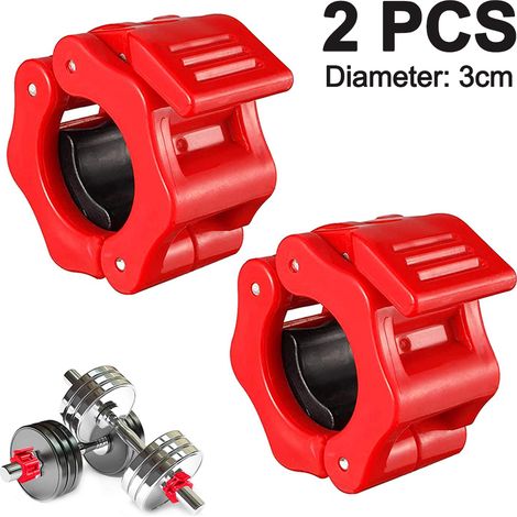 Attache Barre - Fixation Rapide pour Haltères - Diamètre Intérieur 25 mm et 30 mm - ABS Renforcé avec Bandes Caoutchouc - Lot de 2 (1/5)