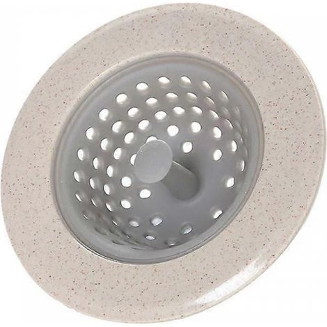 Passoire d'évier beige en silicone, compatible avec les accessoires de cuisine. (1/5)