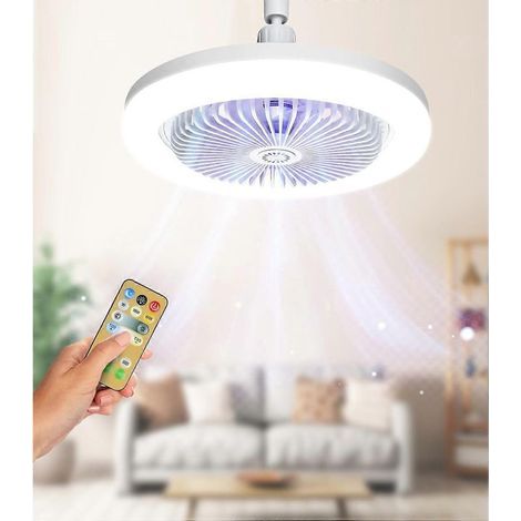 Ventilateur de plafond silencieux 30W avec éclairage LED – 3 vitesses réglables – Télécommande – Installation facile E27 – Madeira (1/3)