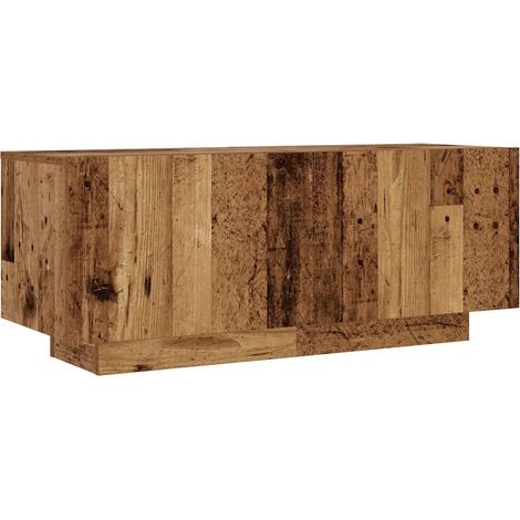 Meuble TV élégant en bois 100 x 35 x 40 cm avec rangement pratique style vintage en bois d'ingénierie vieux bois (1/5)