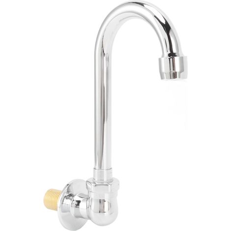 Robinet à pédale en acier inoxydable, filetage G1/2, fixation murale, vanne genou, pour lavabo, idéal pour hôpitaux, gares et usines. (1/5)