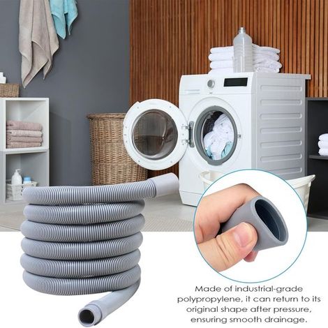 Tuyau d'évacuation pour lave-linge. Tuyau d'évacuation universel. Rallonge de tuyau d'évacuation. Renforcé et robuste. Tuyau pour ventilateur entièrement automatique. 25 mm (1 pouce) (1/3)