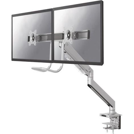 Supporto da scrivania Neomounts TIS 10-32" 2TFT con articolazione in alluminio, capacit� massima 16 kg, con morsetto o foro passante, compatibile con schermi piatti fino a 32 pollici (1/4)