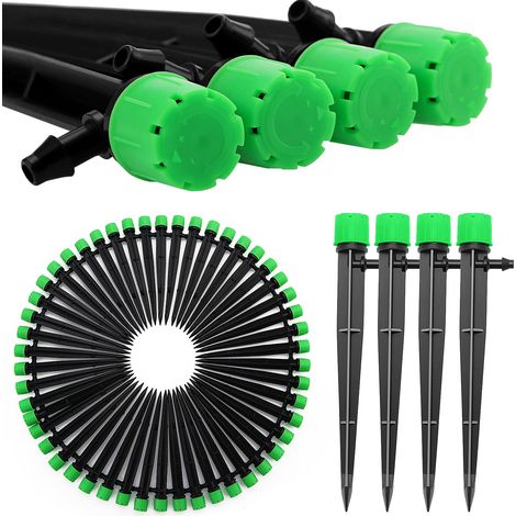 50 Goutteur, Connecteur Barbelé, Piquet De Support, Tube 4/7mm, Jardin, Serre