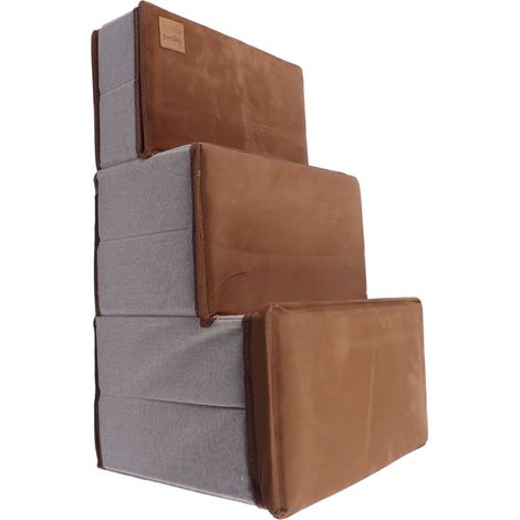 Escalier pliable à 3 niveaux pour petits chiens, antidérapant, grande capacité et avec espace de rangement pour lit haut et canapé. (1/5)