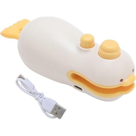 Scelleur de sacs rechargeable USB, mini appareil magnétique en forme de canard pour refermer les emballages de snacks, avec câble USB (1/5)