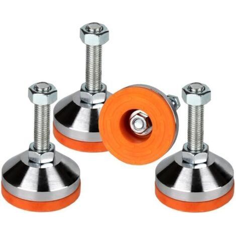 Heavy Duty Leveling Feet, Leg Leveler 2.36” Dia Base, Adjustable Leveling Feet M12 Thread, 1300 LB Capacity, Capacity for Workbench, Machine (D60xM12x50, 4 Pack) (1/5)