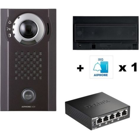 Pack IP saillie, 1 licence smartphone & switch PoE inclus, MSIPTELIPBX à prévoir - AIPHONE PIXSMART