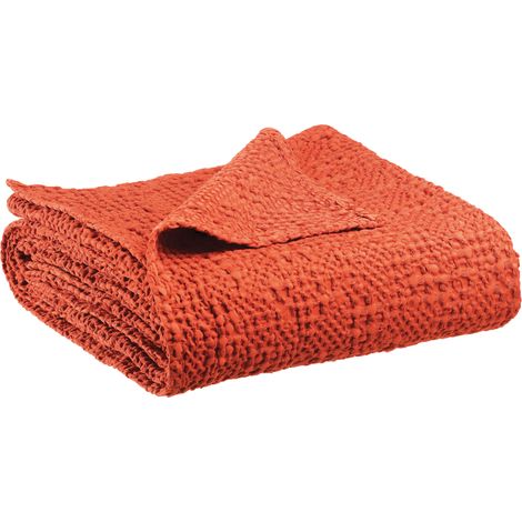 VIVARAISE - Jeté de lit Tana en coton 100% - Rooibos - Vivaraise (240 x 260 cm)