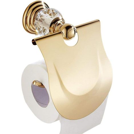 Simple gold plated towel holder bathroom pendant towel rod, gold paper towel holder (1/4)