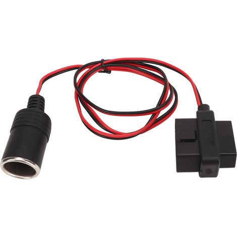 Adaptateur Prise Allume-Cigare OBD2 Connecteur Femelle 16 Broches Tête T Câble Alimentation Voiture Diagnostic (1/5)