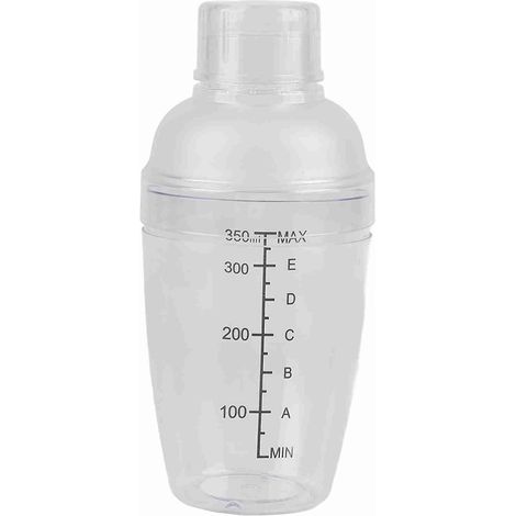 Anti de fuite de fuite transparent PC Resin Cocktail Shaker Mixer avec outil de barre d'échelle (300 ml) (1/5)