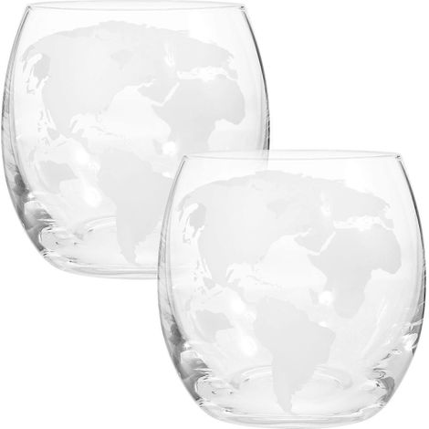 Lot de 2 verres transparents imprimés carte pour boissons-8.50X8.50X8.50CM-Transparent (1/4)