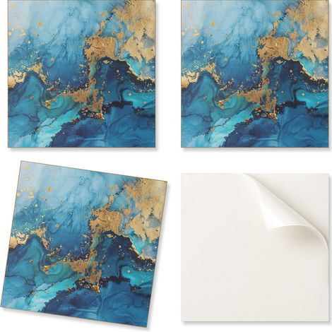 Baldosas de vinilo autoadhesivas con estampado abstracto de patr贸n de agua, 20x20x20 cm.