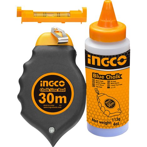 LENZA BATTIFILO TRACCIALINEA MURATORE CON POLVERE E LIVELLA MT.30 INGCO HCLR0130