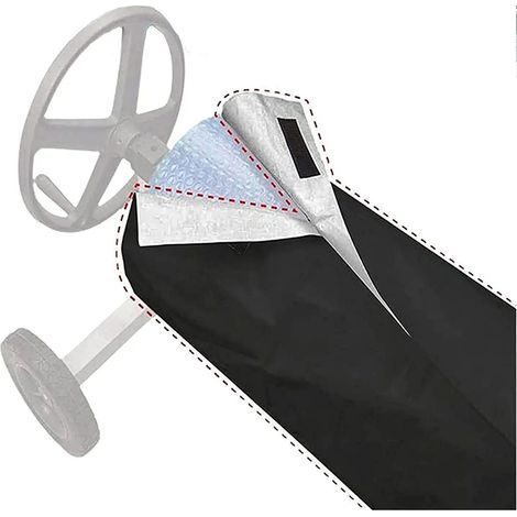 Couverture de piscine enroulable imperméable pour jardin extérieur (noire)