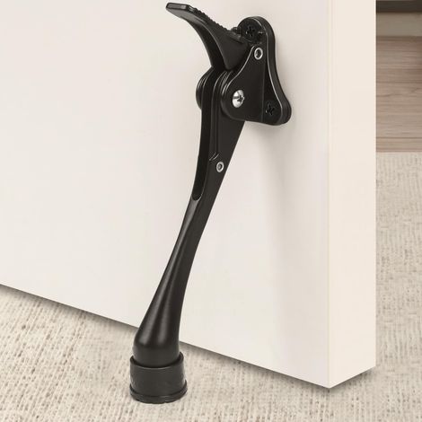 ZHIJIA PREMIUM butoir de porte réglable noir 18cm embout caoutchouc antidérapant robuste pour portes basses (1/5)