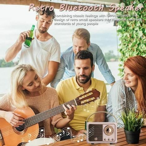 Retro Bluetooth Speaker, Vintage FM Radio with Classic Style, High Volume, Bluetooth 5.0 Wireless Connection, Support TF Card (1/5)
