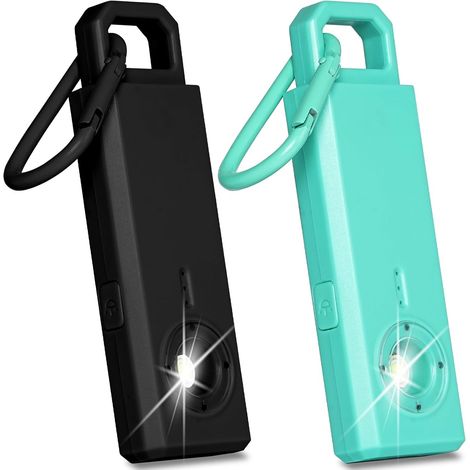 Personnelle Anti Agression, 2Pcs Ring Alarm de 130 DB avec Signal LED, Alarme de Poche puissante, Porte-clés de Chargement USB Type-C, Protection pour Enfants, Femmes et Personnes âgée (1/5)
