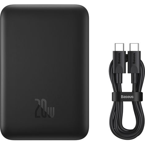 Mini power bank 10000mAh con ricarica induttiva MagSafe 15W PD QC 20W nero (1/5)