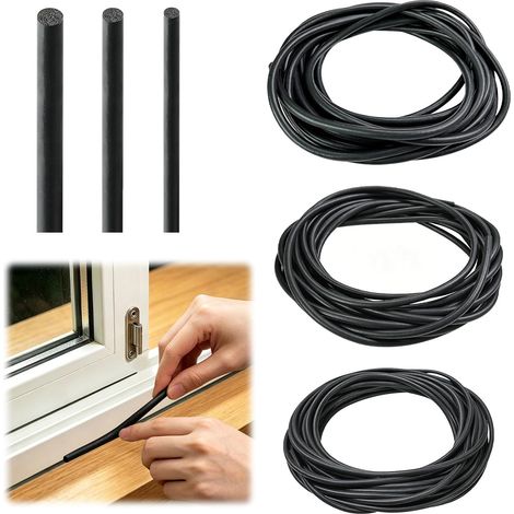 15 m Fond de Joint Rond, Ø 4 mm/5 mm/6 mm Joint Torique caoutchouc, Circulaire en EPDM Cordon de Remplissage pour L'étanchéité des Portes, Fenêtres et Interstices Muraux (1/5)