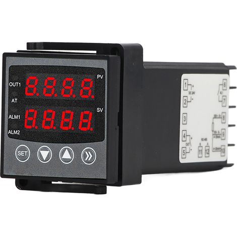 Régulateur de température numérique avec alarme, contrôle PID intelligent, thermostat à double affichage, 24 V CC (1/5)