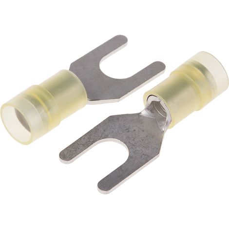 Cosse à fourche à sertir RS PRO Isolé, Jaune 10AWG 6mm² 12AWG 4mm²